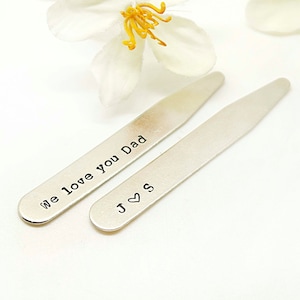 Personalized Collar Stays, Custom collar stays, Hand stamped men's collar stay, mens gift, wedding- Best gift for men- husband, boyfriend