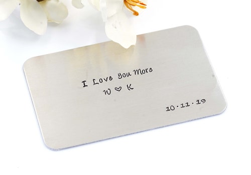 Personalized Silver Wallet Insert Card