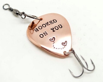 Hand Gestempeld - Gepersonaliseerde vissen lokken - Vis liefhebber -Custom lokt - Huwelijkscadeau, Vaderdag, man, Groom's mannen, Verjaardag cadeau