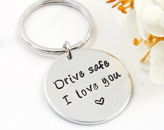 Drive Safe Schlüsselanhänger, Geschenk für Fahrer Personalisierter Schlüsselanhänger, sicherer Schlüsselanhänger, Jahrestagsgeschenk, Weihnachtsgeschenk, für Fahrergeschenk, Freund