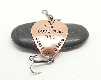 Hand Stamped - Personalized fishing lure - Fish lover -Custom lures - Wedding gift- Gift for Daddy- Father's day Gift- Gift for Grandpa