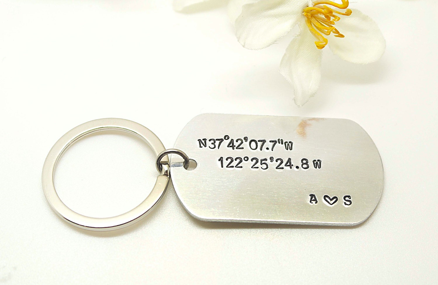 Personalized Keychain Dog Tag Key Chains Custom Keychain Etsy