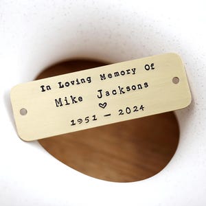 3&quot;x1&quot; brass nameplate custom Trophy Name plate Logo Name Tag Pet Memorial Nameplate Custom Memorial Plate Metal Nameplate for Pet Urn