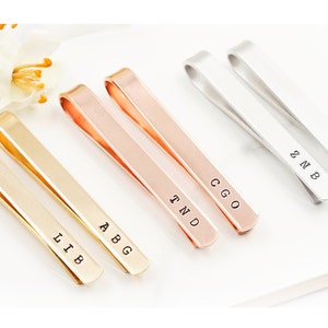 Personalized Gold Tie Clip – Custom Engraved Tie Bar for Men, Groomsmen Gift, Gift for Dad