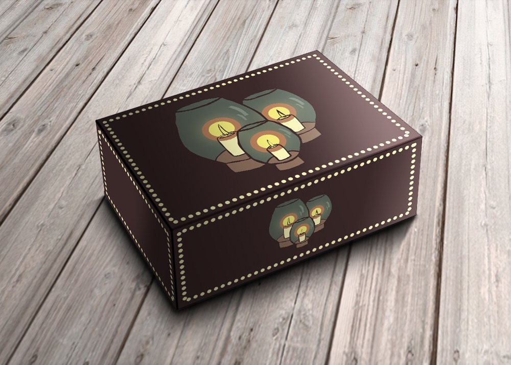 PRINTABLE DIY party favor gift box candle candlelight approx Etsy