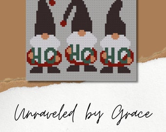 Gnome Christmas C2C Throw Blanket - Corner to Corner Pattern - Graphgan - Written Crochet Pattern and Graph - Instant Download