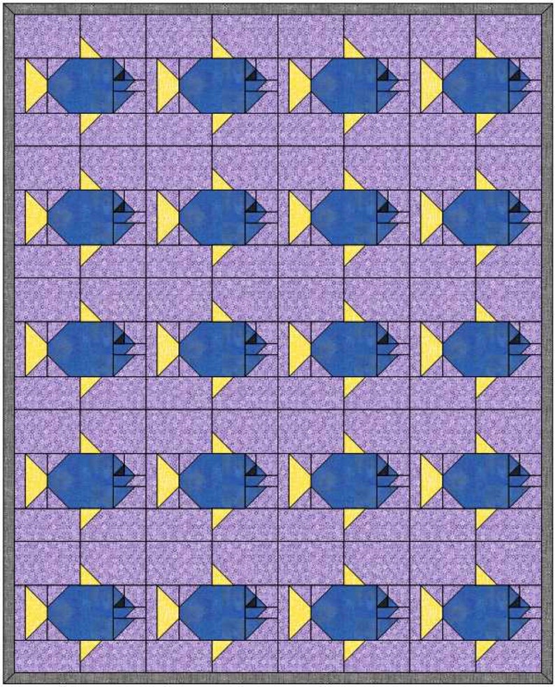 Fish Quilt Block Pattern PDF Sewing Pattern Digital Etsy