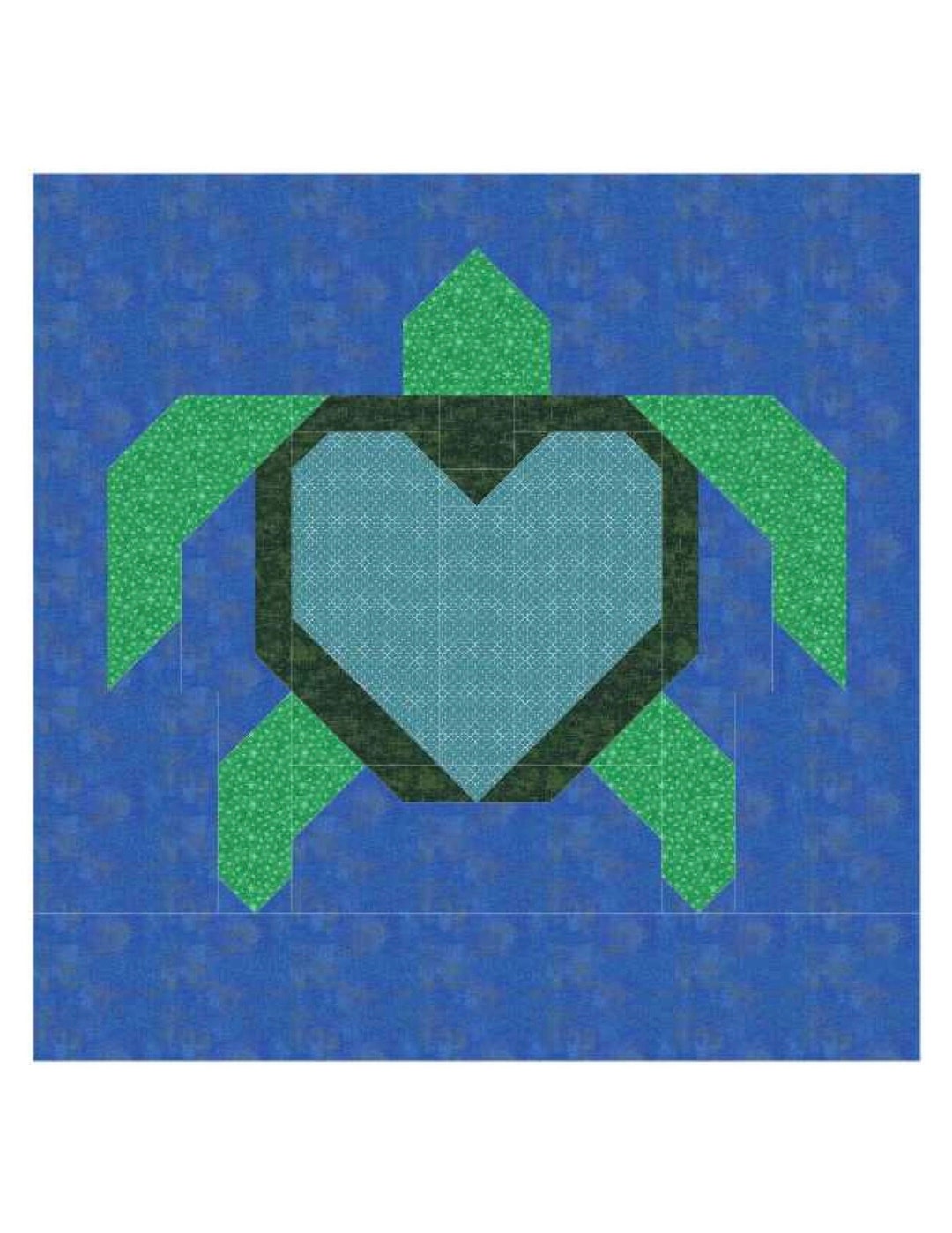 Sea Turtle Quilt Block Pattern PDF Sewing Pattern Digital - Etsy