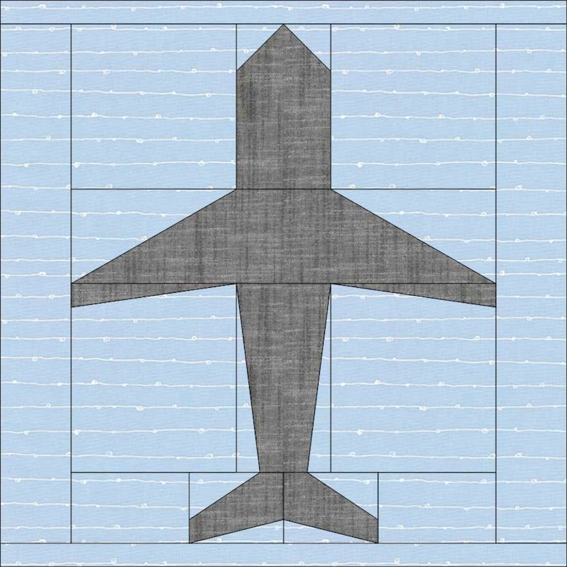 Airplane Quilt Block Pattern PDF Sewing Pattern Digital Etsy