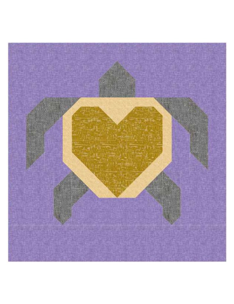 Sea Turtle Quilt Block Pattern PDF Sewing Pattern Digital - Etsy