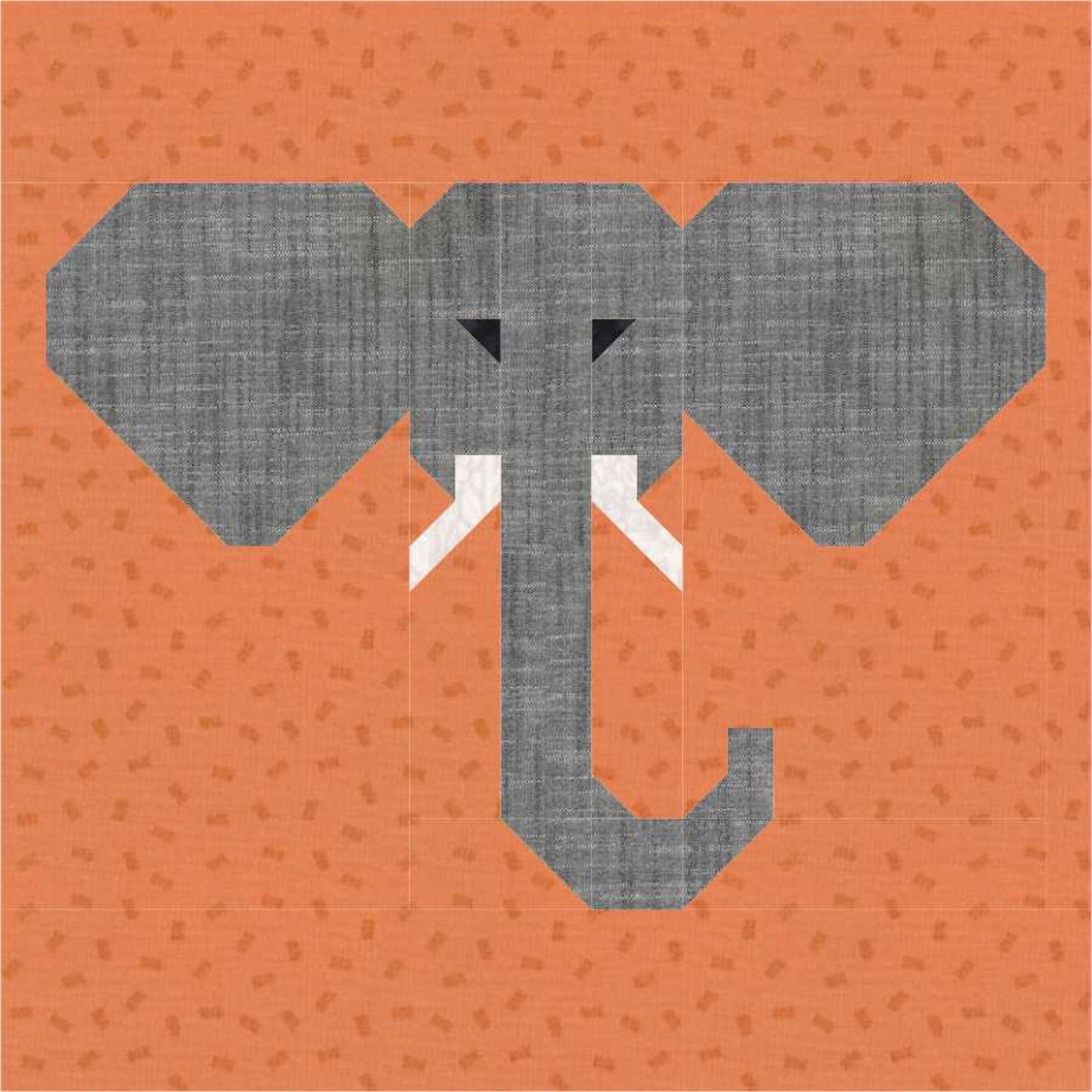 Elephant Quilt Block Pattern PDF Sewing Pattern Digital Etsy Ireland