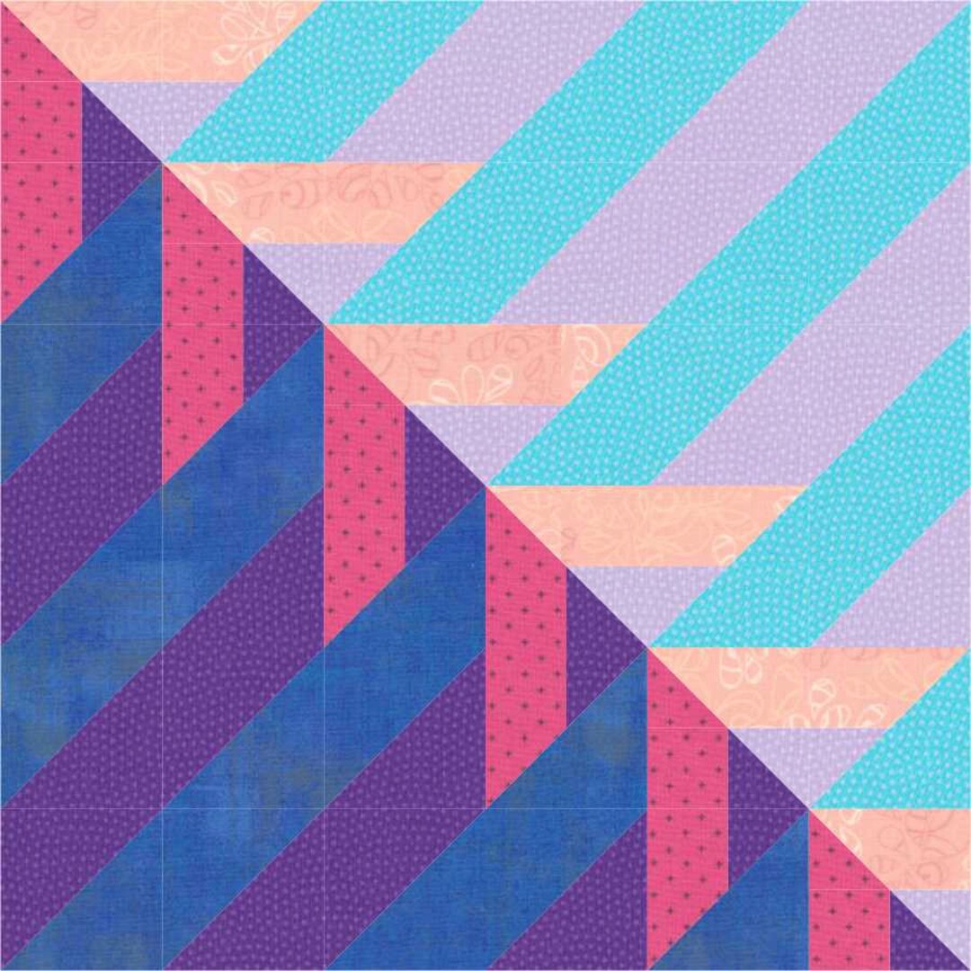 Retro Kaleidoscope Quilt Block Pattern PDF Sewing Pattern Etsy