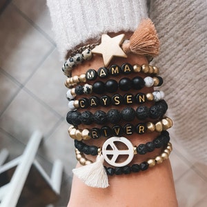 Pulsera de nombre, pulsera de nombre personalizado, joyería personalizada, joyería personalizada, pulsera con cuentas, regalo personalizado, pulsera de amistad