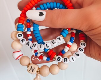 Name Bracelet, Custom Name Bracelet, Personalized Jewelry, Custom Jewelry, Beaded Bracelet, Friendship Bracelet, Fourth of July