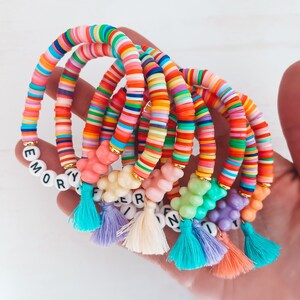 Personalized Custom Beaded Name Bracelet, Custom Jewelry, Rainbow Bracelet, Kids Jewelry, Stocking Stuffer, Christmas Gift