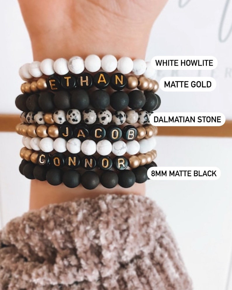 Personalized Custom Beaded Name Bracelet Name Bracelet Etsy