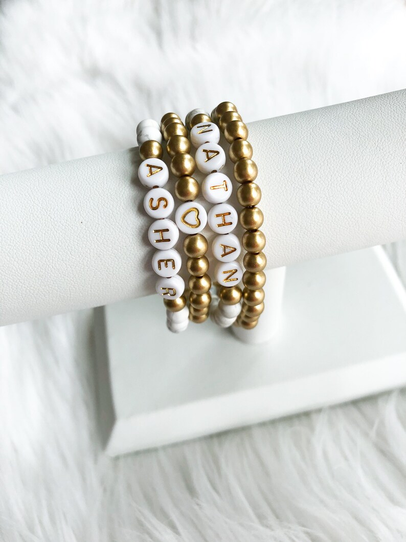 Personalized Custom Beaded Name Bracelet Name Bracelet Etsy