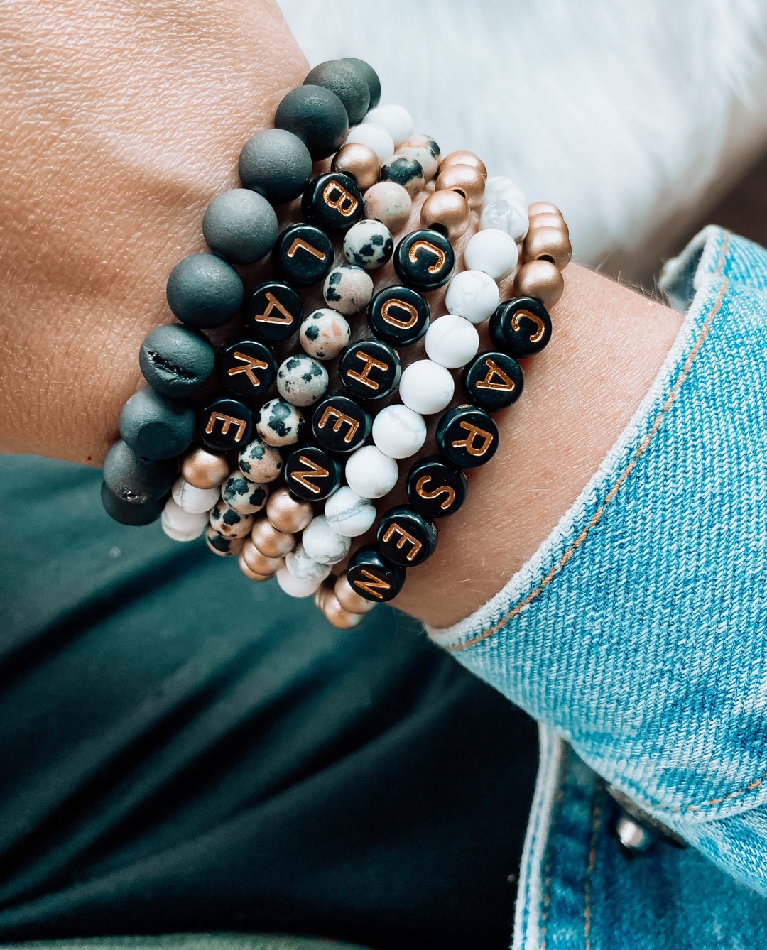 Personalized Custom Beaded Name Bracelet Name Bracelet Etsy