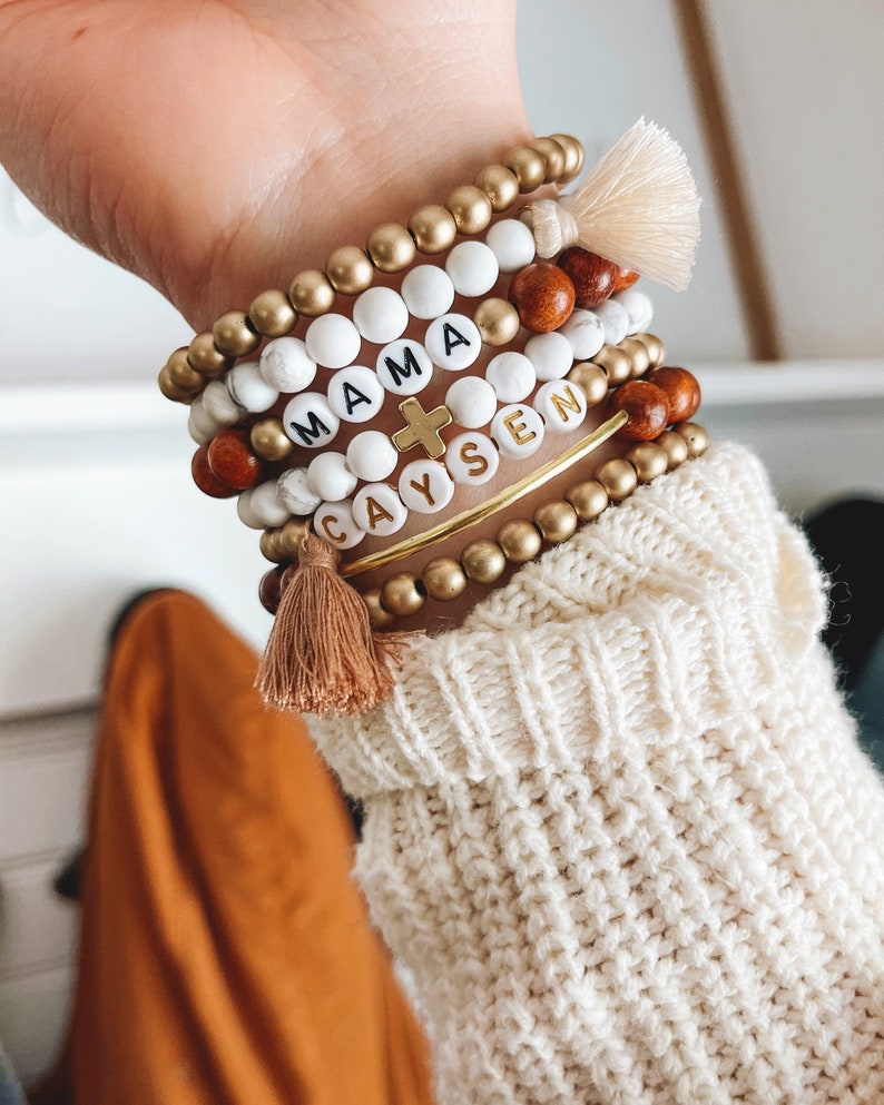 Personalized Custom Beaded Name Bracelet Name Bracelet Etsy