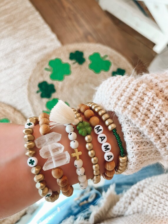 Etsy beaded on sale name bracelets