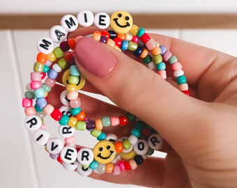 Personalized Custom Beaded Name Bracelet, Party Pack, Kids Jewelry, Stocking Stuffer, Christmas Gift