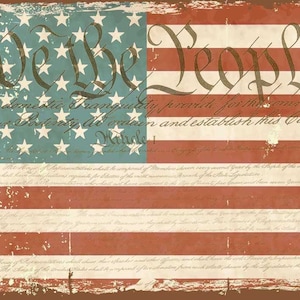 WIJ DE MENSEN - Rijstpapier met Amerikaanse vlag voor decoupage formaat A4