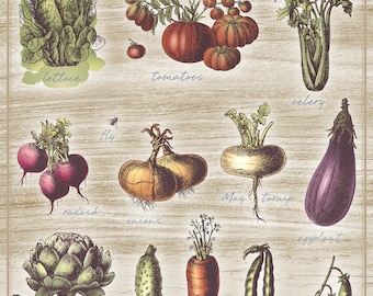 Vintage groenten rijstpapier voor decoupage formaat A4