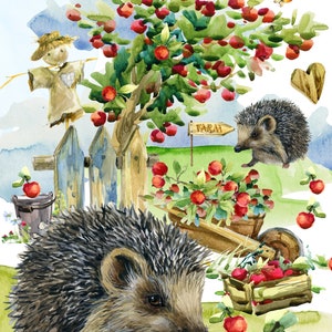 HEDGEHOG - Animals Rice Paper for Decoupage Size A4