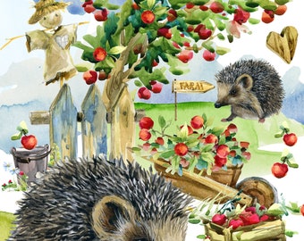 IGEL - Tiere Reispapier für Decoupage Größe A4