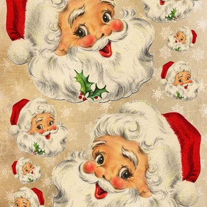 VINTAGE SANTA FACE- Rice Paper for Decoupage Size A4 - Christmas Collection