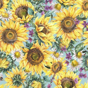 Sunflowers With Daisies - Decoupage Paper Napkins, Sunflower Napkins, Floral Napkins, Cocktail Paper Napkins, 20 Paper Napkins for Decoupage