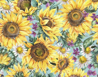 Sonnenblumen mit Gänseblümchen - Decoupage Papierservietten, Sonnenblumenservietten, Blumenservietten, Cocktail Papierservietten, 20 Papierservietten für Decoupage