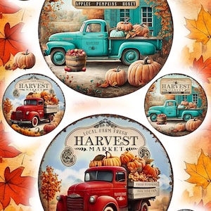 HARVEST MARKET - Papel de arroz para decoupage tamaño A4 - Colección Otoño