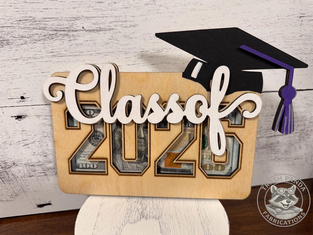 Laser Cut Wood Graduation Money Holder | Personalized Class of 2026 ...