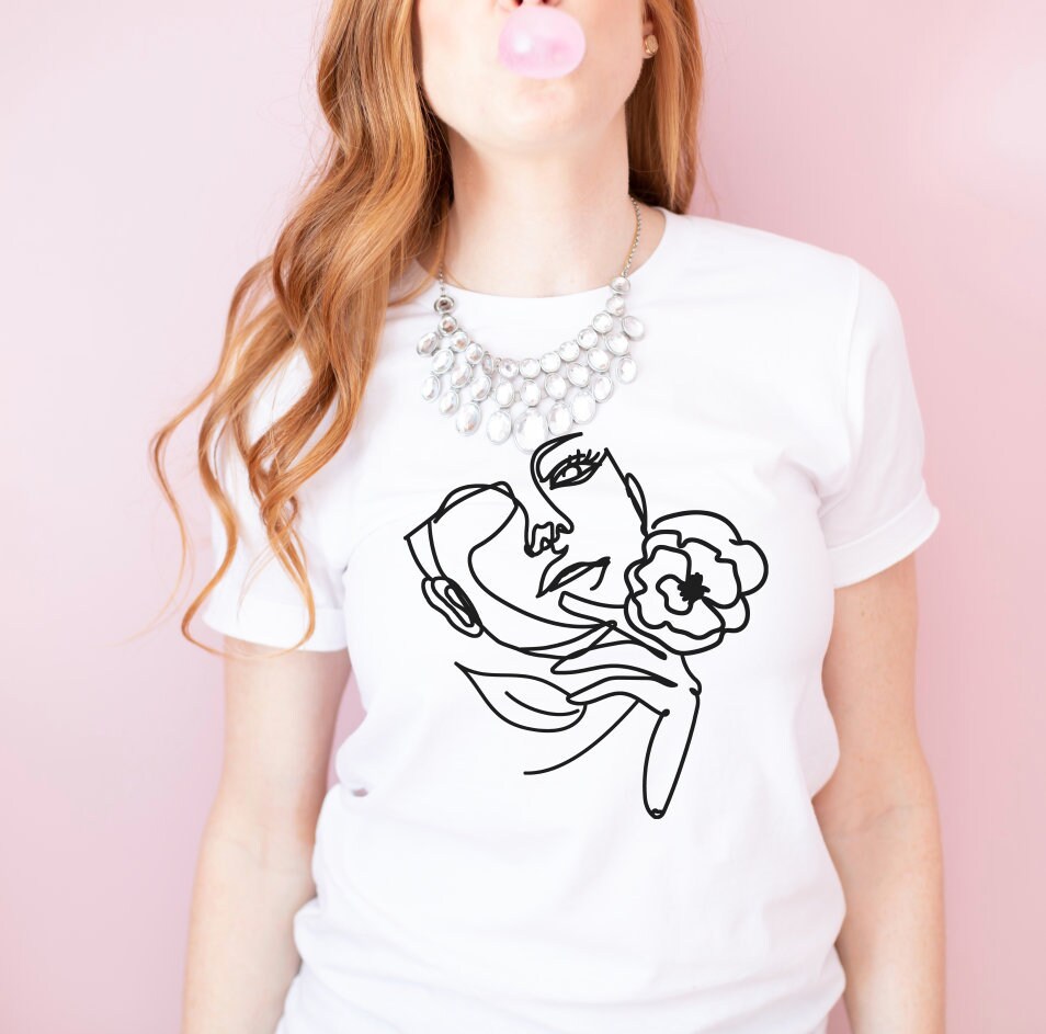 Abstract Face T-shirt Line Art Tshirt Woman Face T-shirt - Etsy