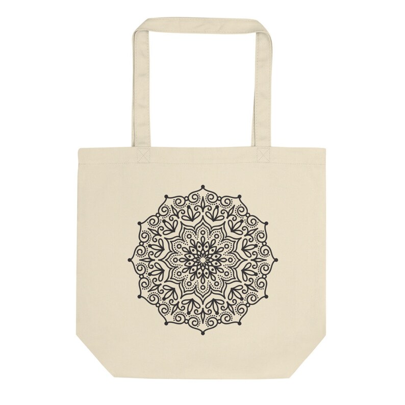 Mandala tote bag gift for women certified organic cotton printed canvas tote bag Canvas Tote Bag
