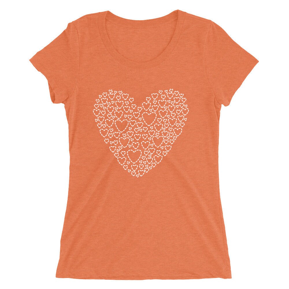 Heart Tshirt Ladies FITTED TSHIRT Women's Petite Etsy