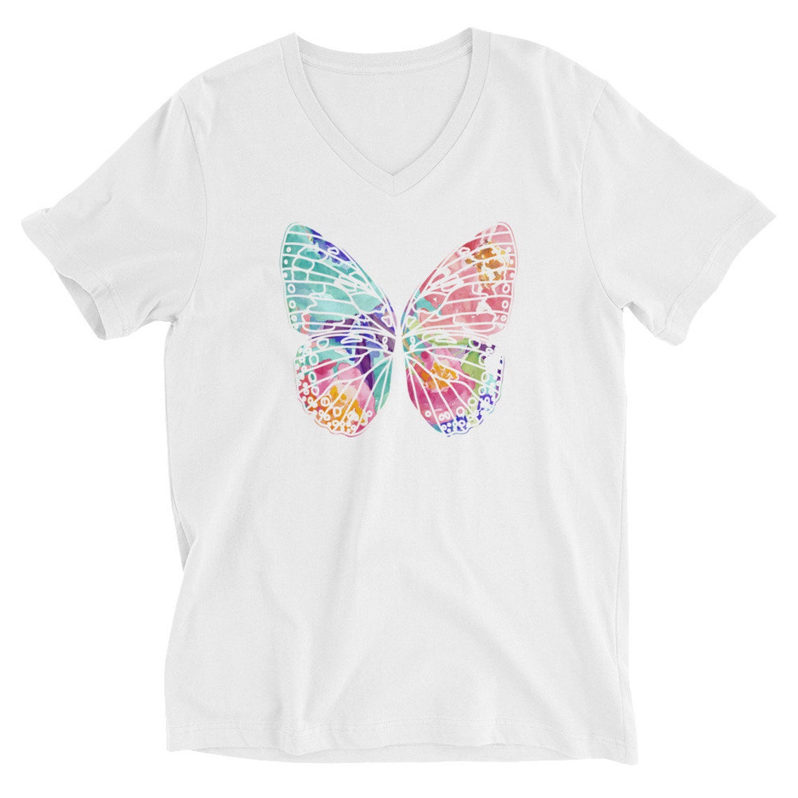 Butterfly T-shirt V-neck Unisex T-shirt Unisex Fit Tshirt - Etsy