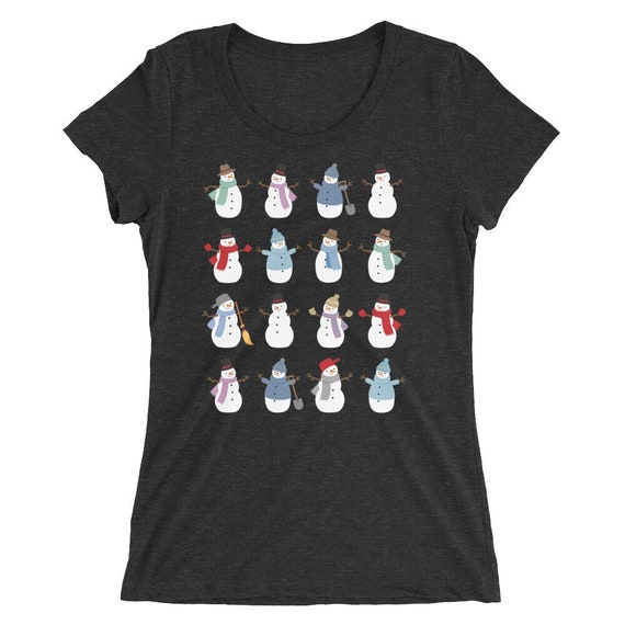 Snowman T-shirt Christmas Shirt Women's 