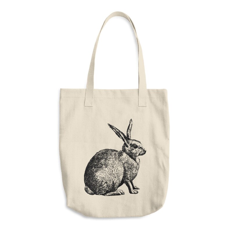 Rabbit tote bag gift for women Bunny Canvas Tote Bag printed canvas tote bag