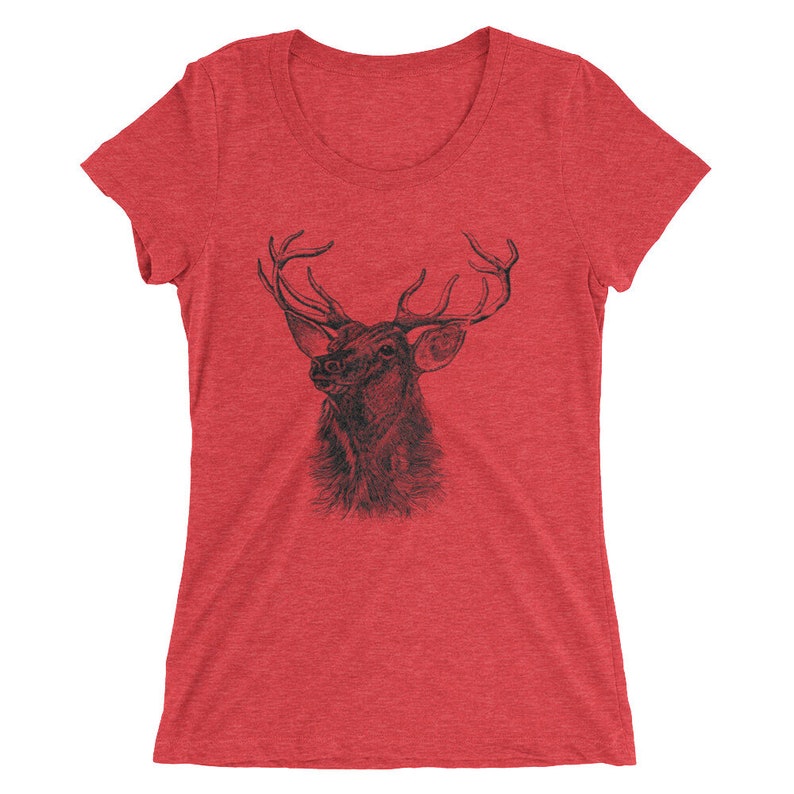 Deer Tshirt Buck T Shirt Women's Petite Fitted T-shirt | Etsy