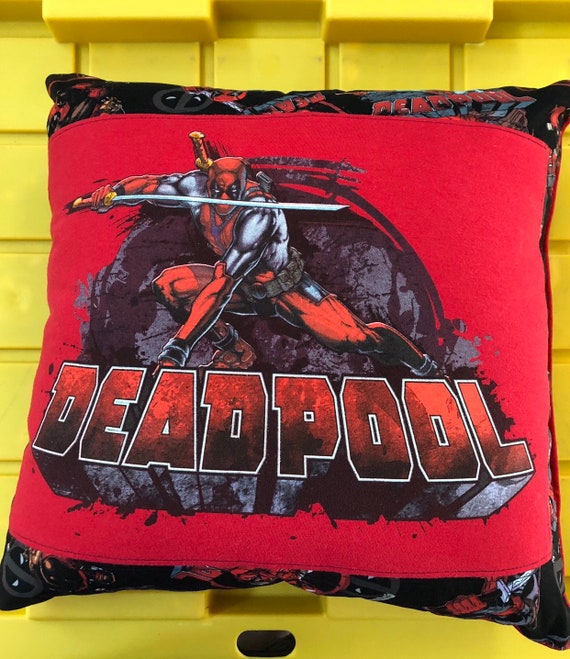 Deadpool Throw Pillow Recycled T Shirt Deadpool pillowcase | Etsy