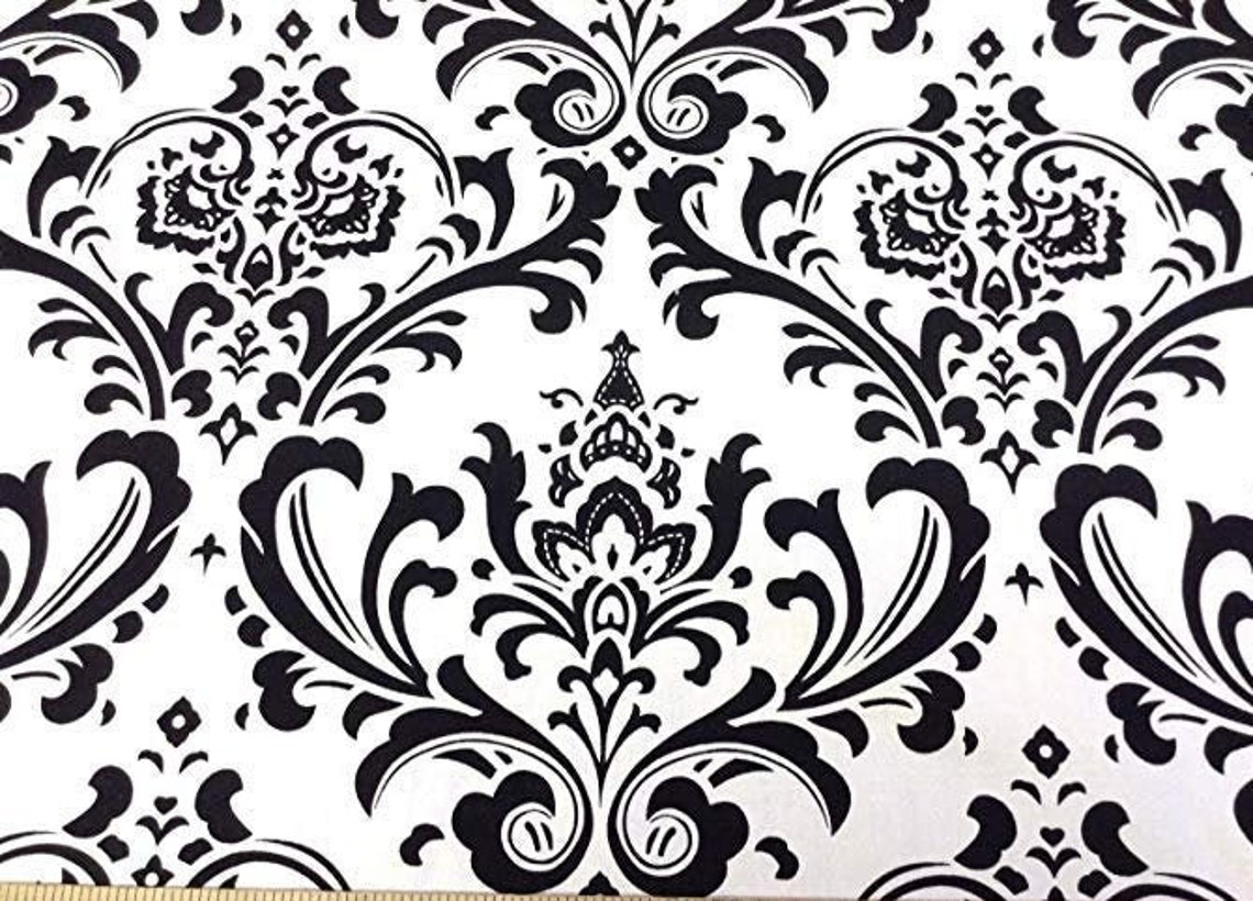 Black Valance. Black Drapes. Black Damask Valance. Window Etsy