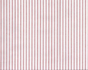Red Classi Ticking Valance.Red /White.Custom Sizes (26" - 52"wide)