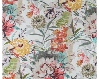 Olana's Garden Window Valance. Colors: Peach,Mustard,Red, Teal, Gray, Green, Black & Cream .Choose YourWidth (20"w -52"w)