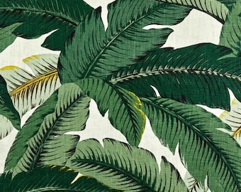 Valance tropicale con palme ondeggianti. Verde e bianco. Dimensioni personalizzate (20" - 52" di larghezza)