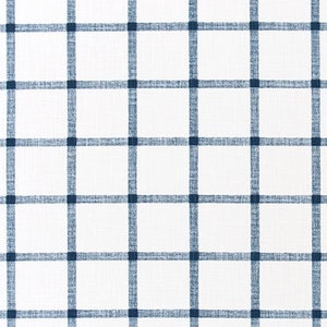 Blue Window Pane  Window Valance.Blue & Cream. Custom Sizes (28"w - 52"wide)