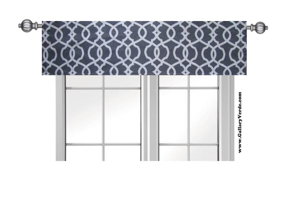 Grey Valance Gray Trellis Valance Curtain Valence Custom Etsy