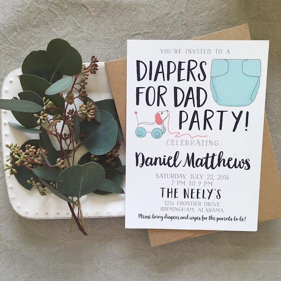 diapers for dad invitations