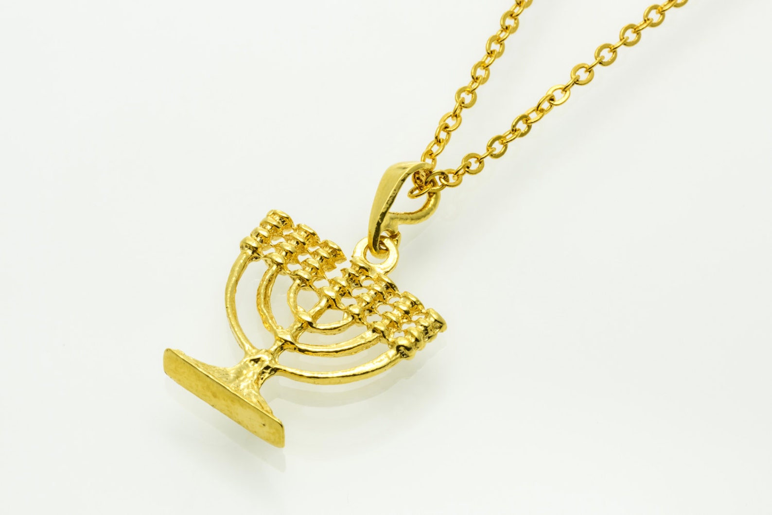 Menorah Necklace GOLD Filled 14K necklace jewish jewelry Etsy